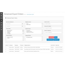 Advanced Export Orders To Excel Or CSV For OpenCart V2